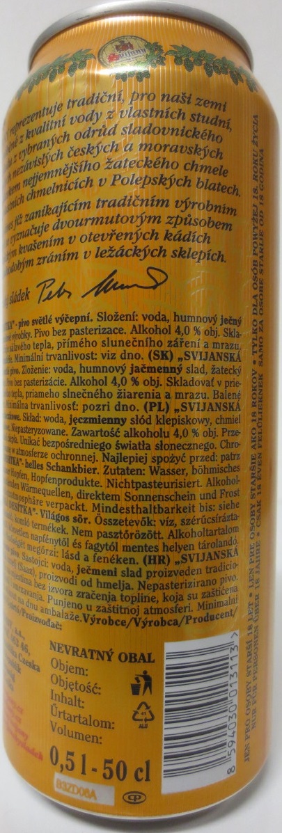 Svijany SVIJANSKÁ DESÍTKA -světlé výčepní- (50cl) (B/O) matná verze
