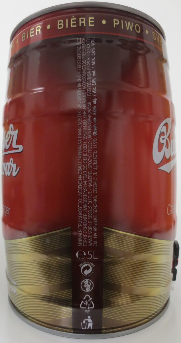 Budweiser Budvar Czech Imported Lager (5L) č.5 - EXPORT RUSKO