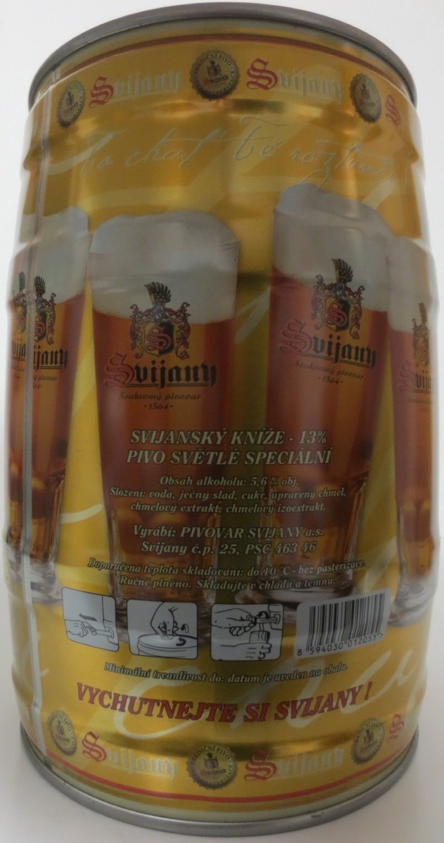 Svijany SVIJANSKÝ KNÍŽE - speciální světlé pivo - 13% (5L) č.1