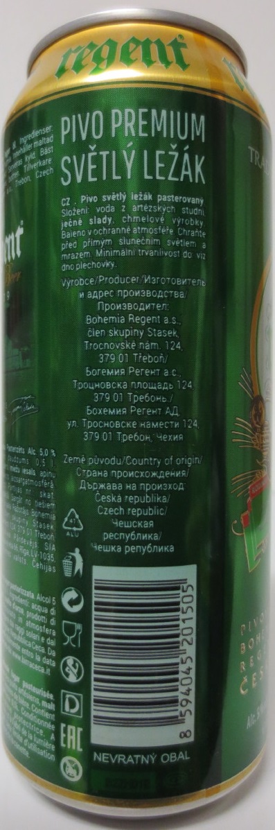 TRADITIONAL CZECH BEER Bohemia regent (50cl) (B/O) č.1