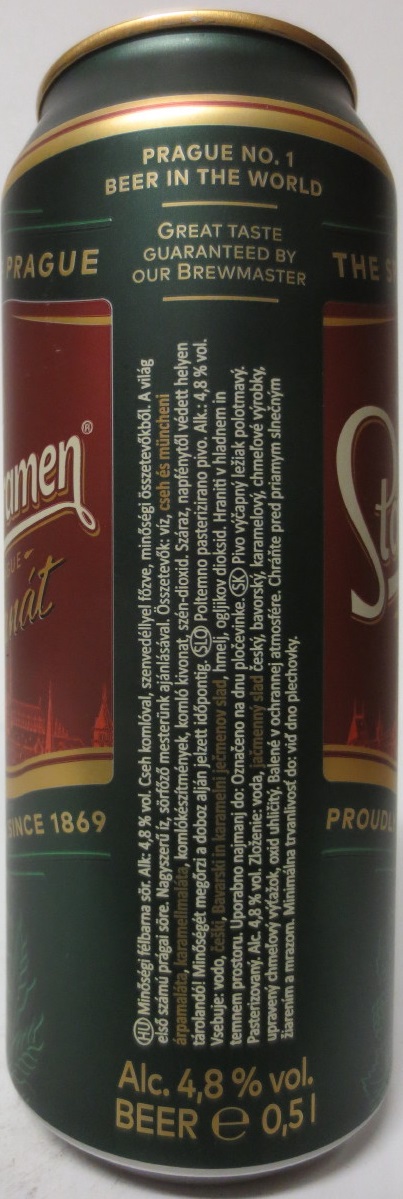 Staropramen EST. IN PRAGUE Granát (50cl) (B/O) č.1