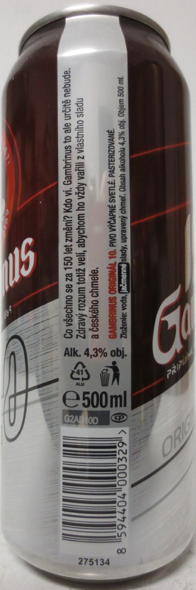 150 Gambrinus ORIGINÁL 10 (50cl) (B/O) 