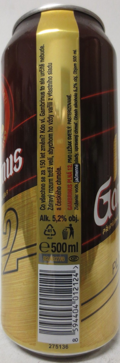 150 Gambrinus PLNÁ 12 (SK) (50cl) (B/O) č.1