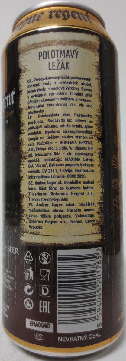 Bohemia Regent PETR VOK (50cl) (B/O) č.1