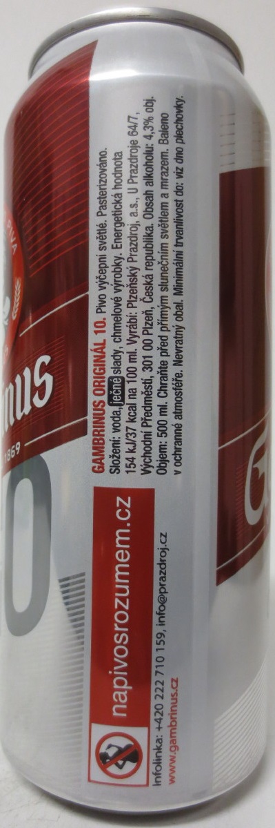 Gambrinus ORIGINÁL 10 (50cl) (B/O) č.1 (CZ)