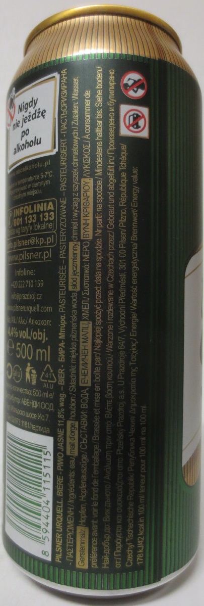 Pilsner Urquell BREWED IN PLZEŇ.CZECH (50cl) (B/O) č.4