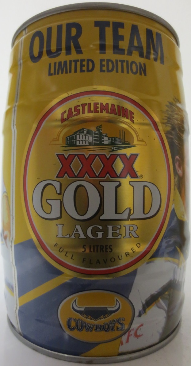 CASTLEMAIN XXXX GOLD LAGER 5 Litres OUR TEAM LIMITED EDITION (5L) Nr.1