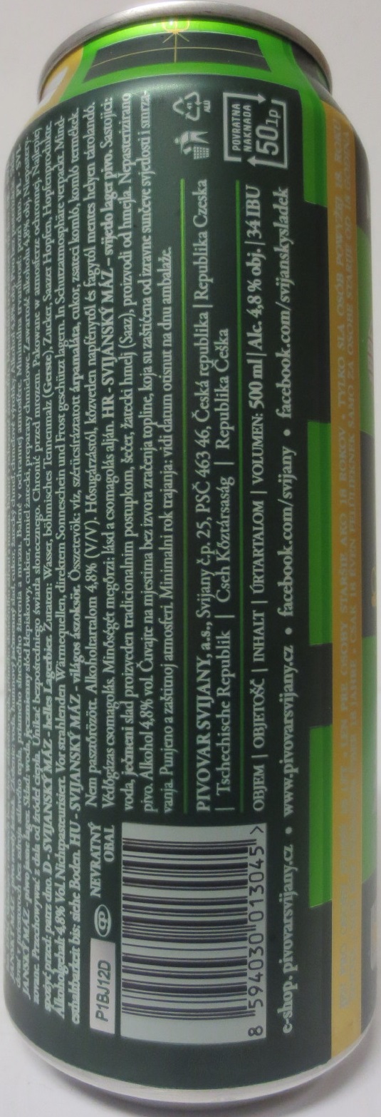 Svijany SVIJANSKÝ MÁZ šťastné, veslé a Svijanské! (0,5L) (B/O)