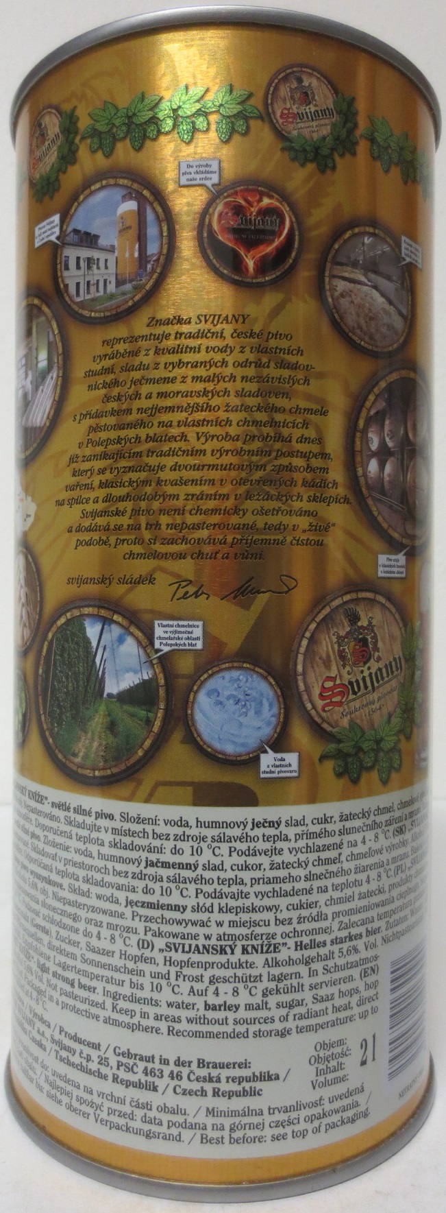 Svijany SVIJANSKÝ KNÍŽE Světlé silné PLECHOVKA PRO CHLAPY (200cl) č.2 