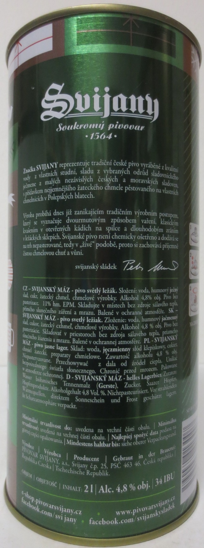 Svijany SVIJANSKÝ MÁZ - Světlý ležák .1564. Šťastné, veselé a Svijanské! 11 (200cl) č.2 