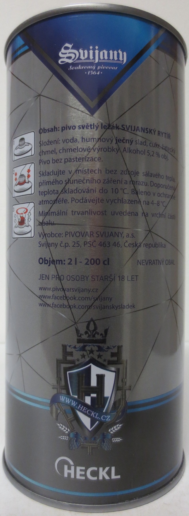 Svijany SVIJANSKÝ RYTÍŘ HECKL SVĚTLÝ LEŽÁK (200cl)