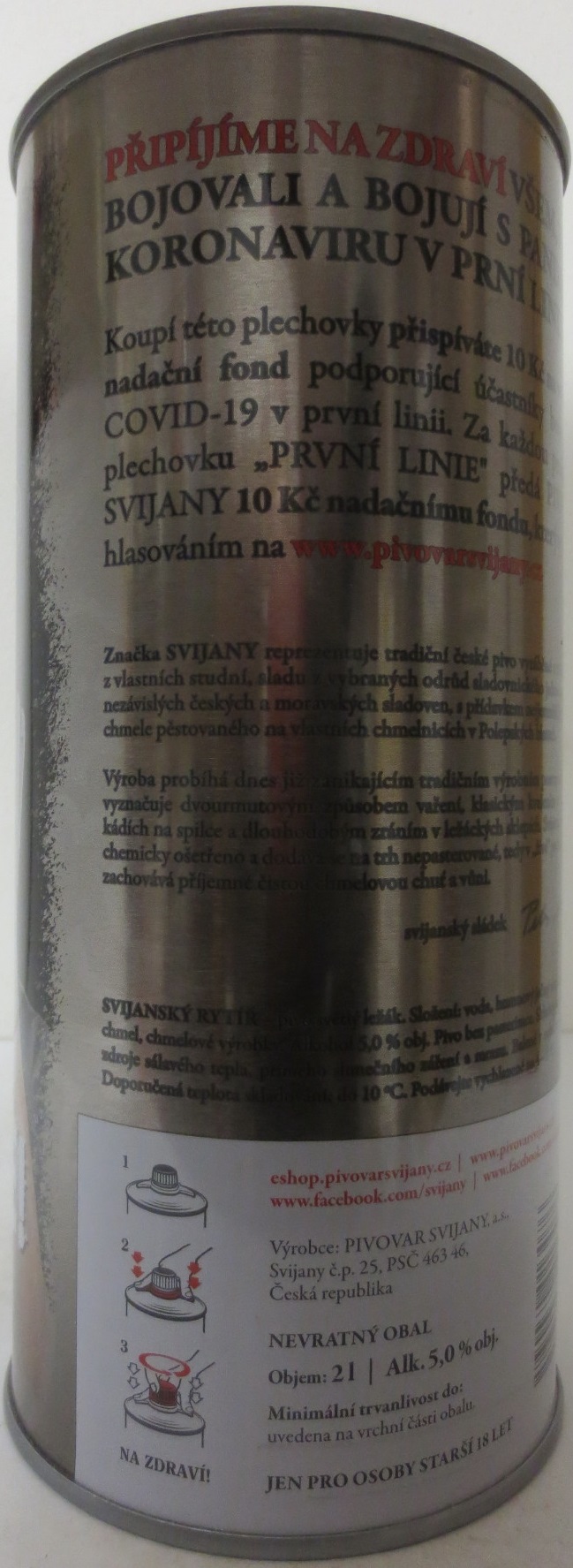 Svijany SVIJANSKÝ RYTÍŘ PRVNÍ LINIE DĚKUJEME! (200cl) č.1
