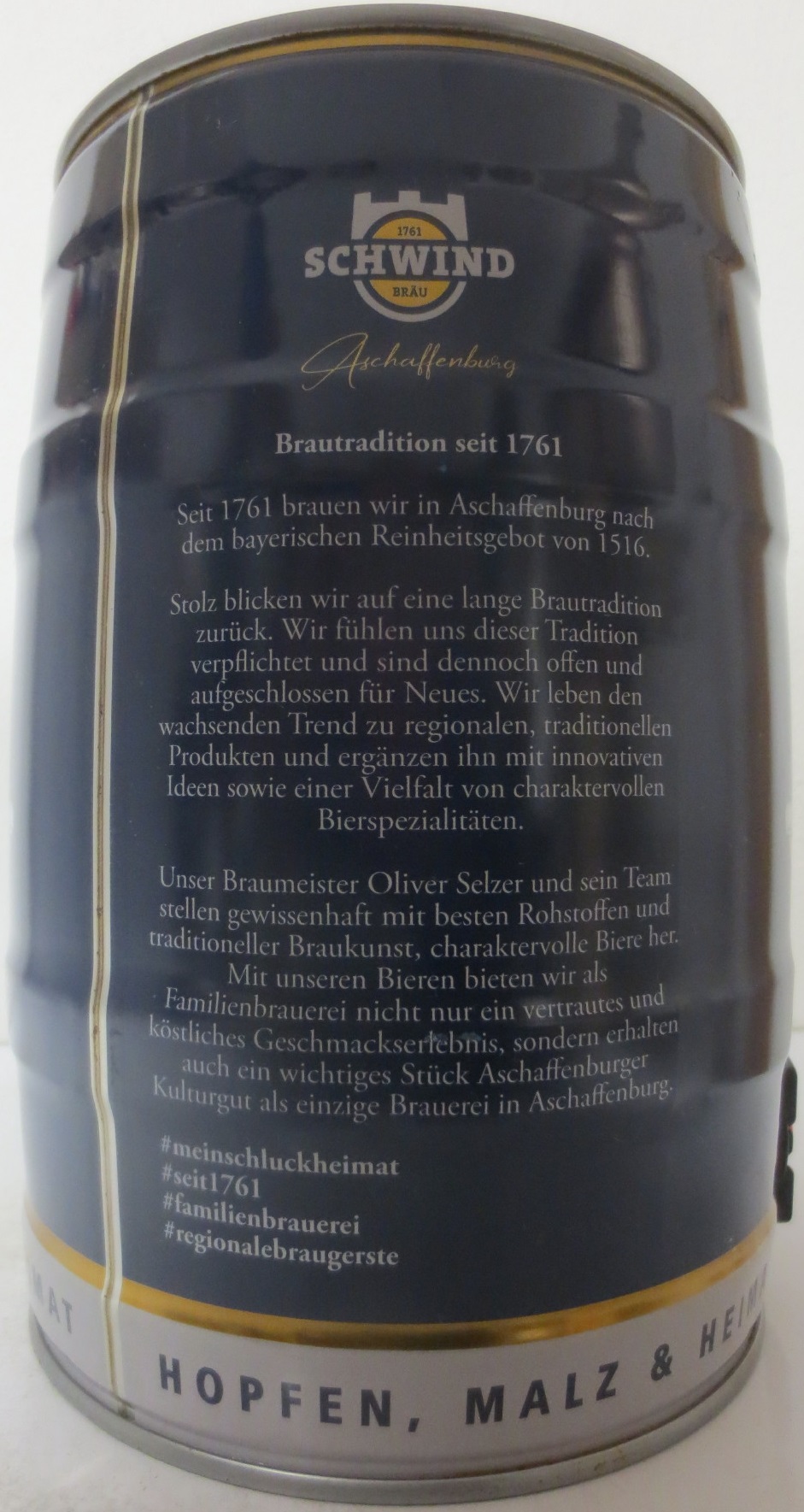 Schwind bräu Aschaffenburg 1761 JUBILÄUMSBIER (5L) Nr.1