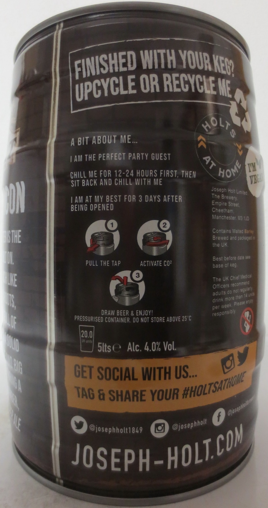 JOSEPH HOLT OF MANCHESTER BITTER Traditional Ale (5L) Nr.1
