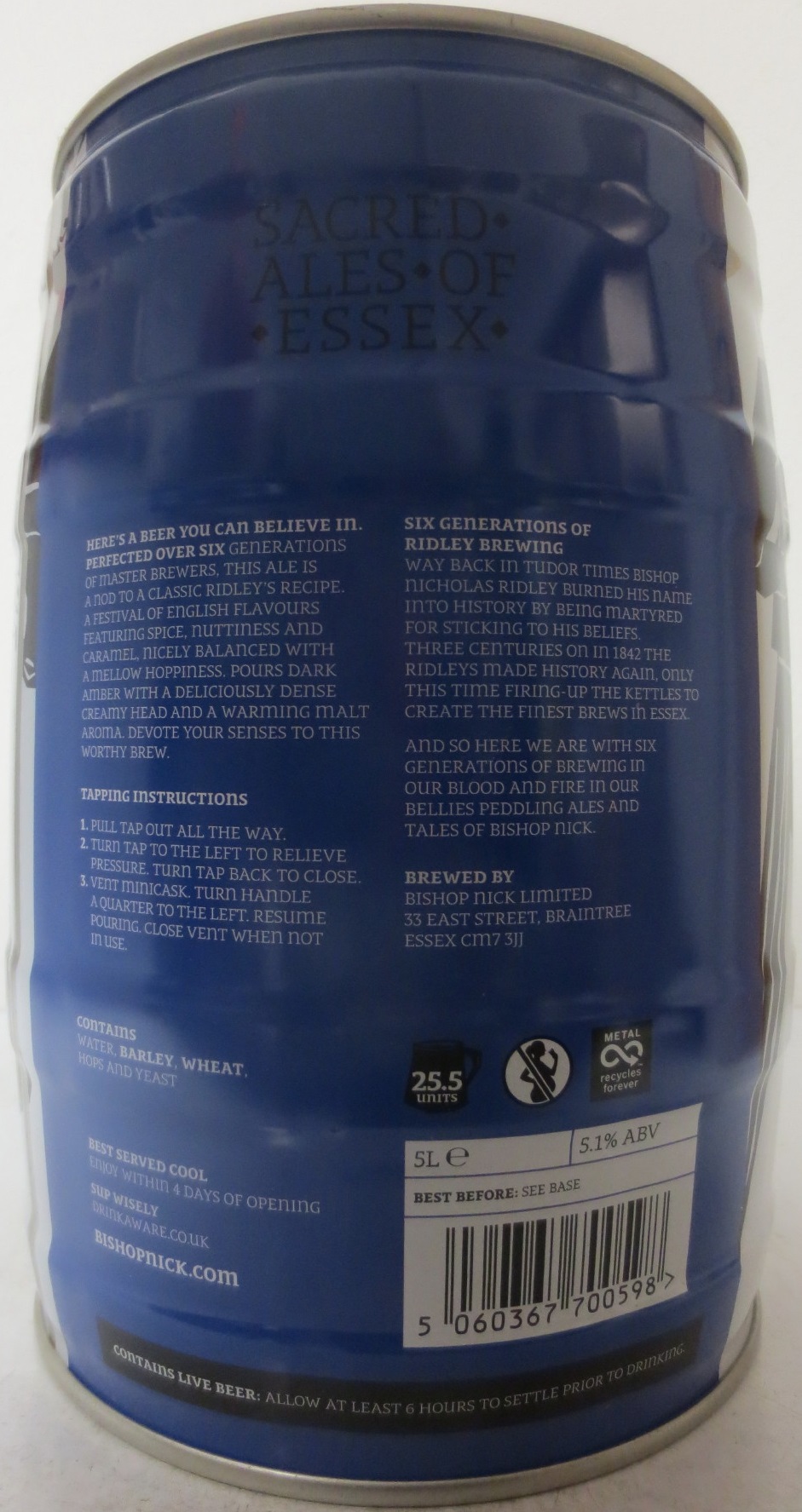 BISHOP NICK DIVINE PREMIUM ALE 5,1% ABV (5L) Nr.1