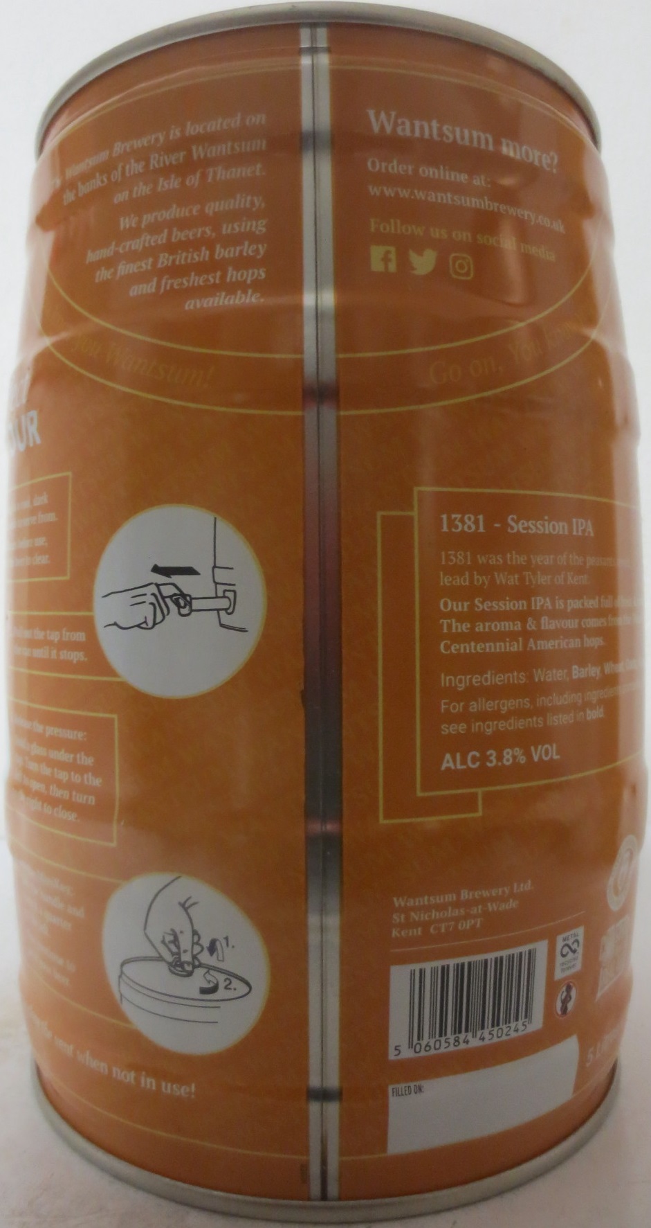 WANTSUM 1381 Session IPA ALC 3,8% VOL (5L) Nr.1