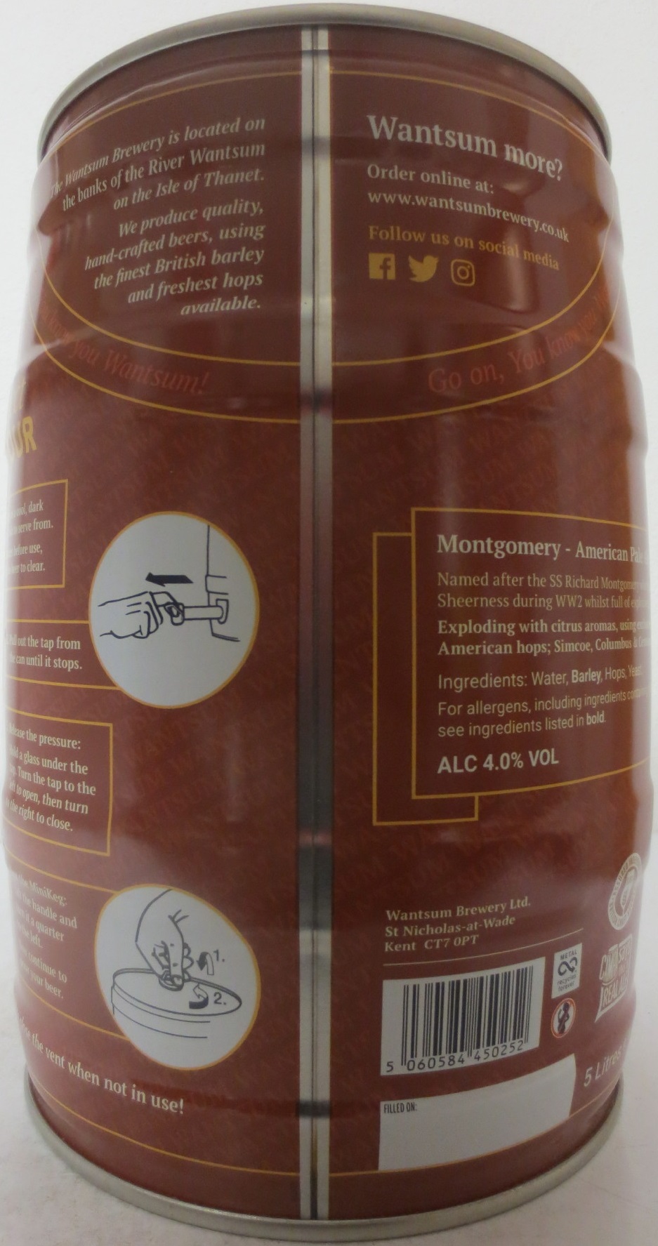 WANTSUM MONTGOMERY American Pale Ale  ALC 4,0% VOL (5L) Nr.1