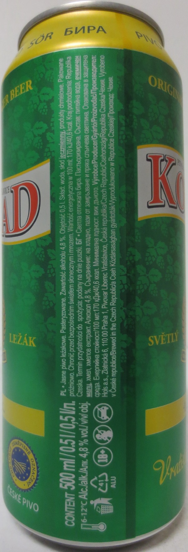KONRAD 4,8% alk. Vratislavické pivo (50cl) (B/O) 