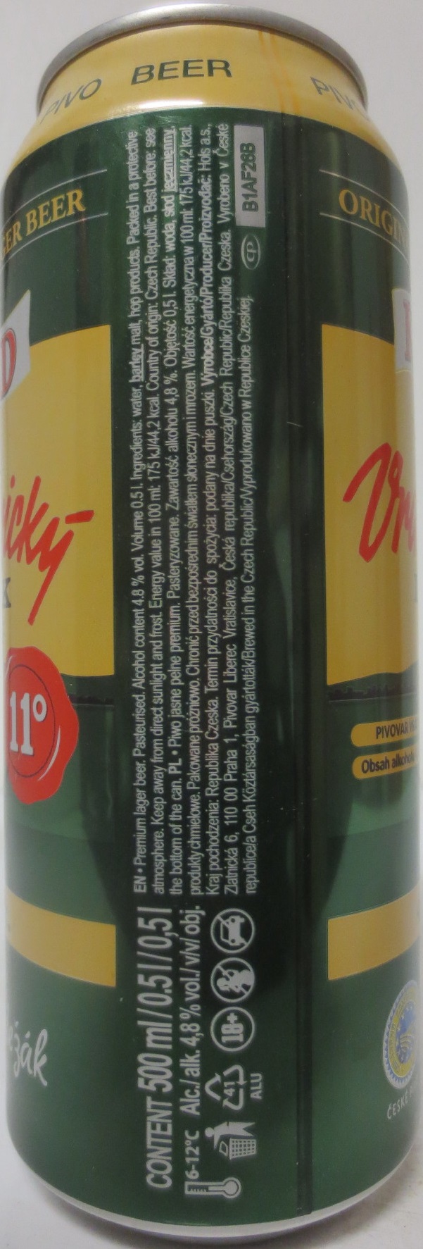 KONRAD Vratislavický LEŽÁK 11° 4,8% alc. světlý ležák (50cl) (B/O)