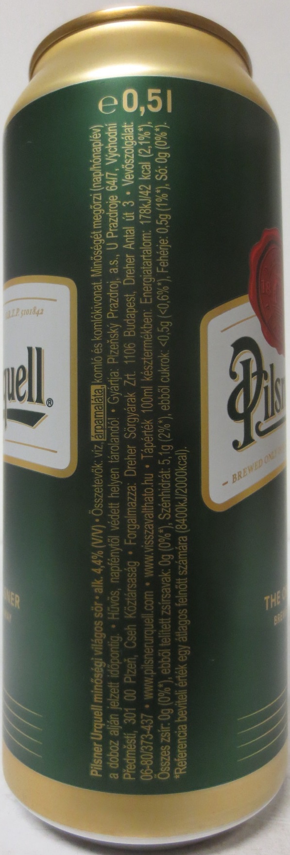 Pilsner Urquell P.U. THE ORIGINAL PILSNER BREWED THE ORIGINAL WAY (HU) (50cl) (B/O) č.1
