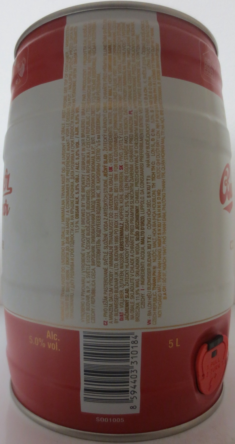 Budweiser Budvar ORIGINAL CZECH LAGER (5L) č.6