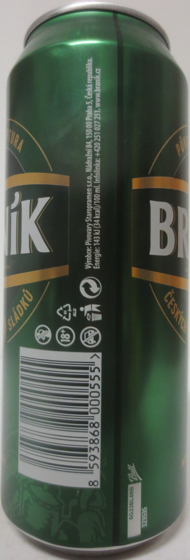 BRANÍK Světlý ALK. 4,1% OBJ. (CZ) (50cl) (B/O) č.1 