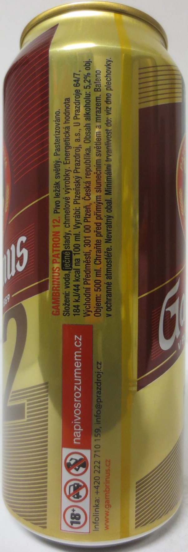 Gambrinus PATRON 12 NOVÁ PLNĚJŠÍ CHUŤ (50cl) (B/O) (CZ)