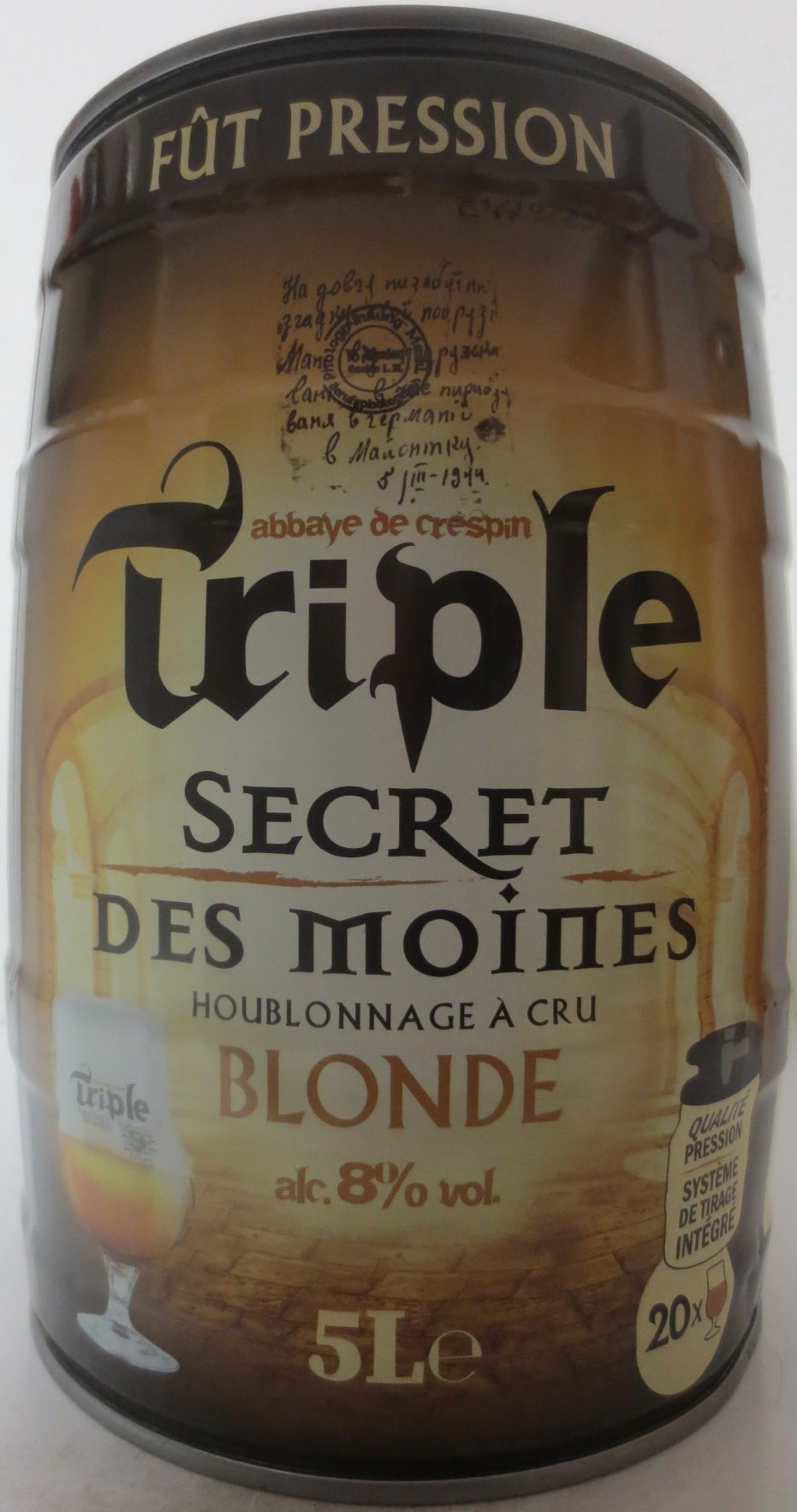 Triple SECRET DES MOINES BLONDE (5L) Nr.1 