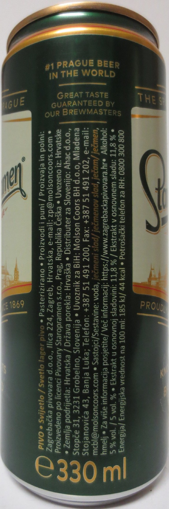 Staropramen EST. IN PRAGUE KNOWN FOR ITS BALANCED TASTE (HR) (33cl) (B/O) č.1