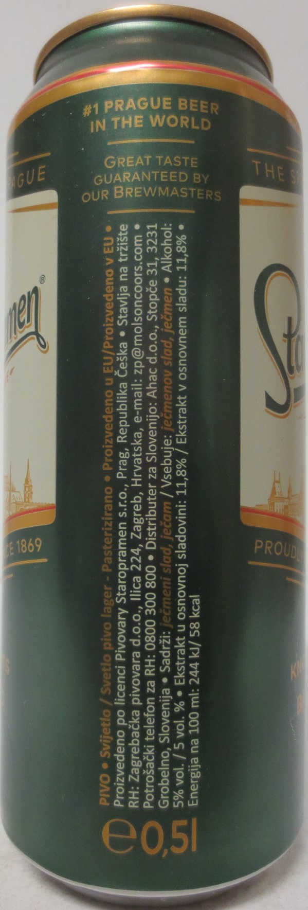 Staropramen EST. IN PRAGUE KNOWN FOR ITS BALANCED TASTE (HR) (50cl) (B/O) č.1