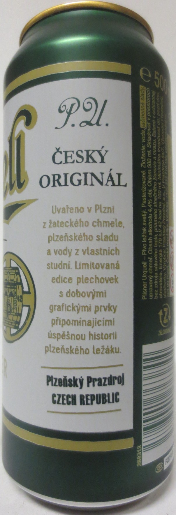 Pilsner Urquell MĚŠŤANSKÝ PIVOVAR 1842 PLZEŇ THE ORIGINAL PILSNER (SK) (50cl) (B/O) č.1 