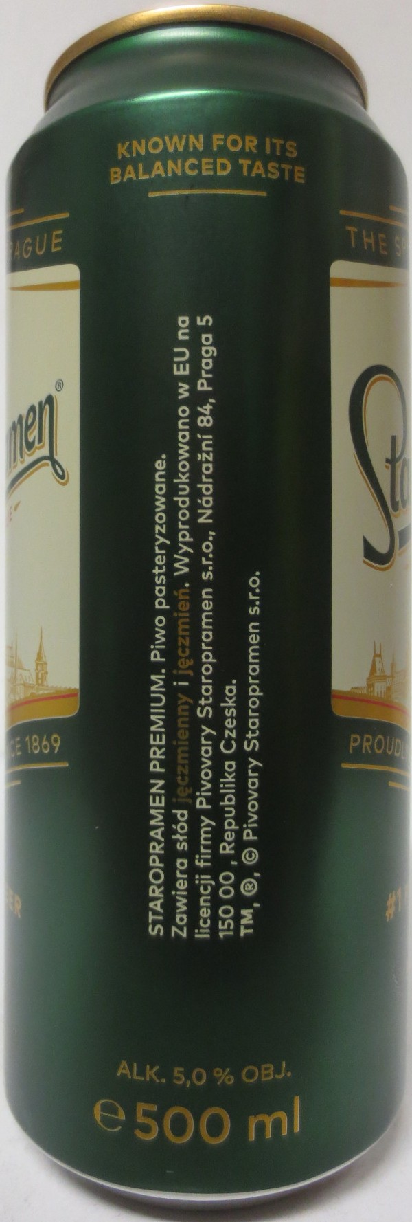 Staropramen EST. IN PRAGUE #1 PRAGUE BEER IN THE WORLD (PL) (50cl) (B/O) č.1