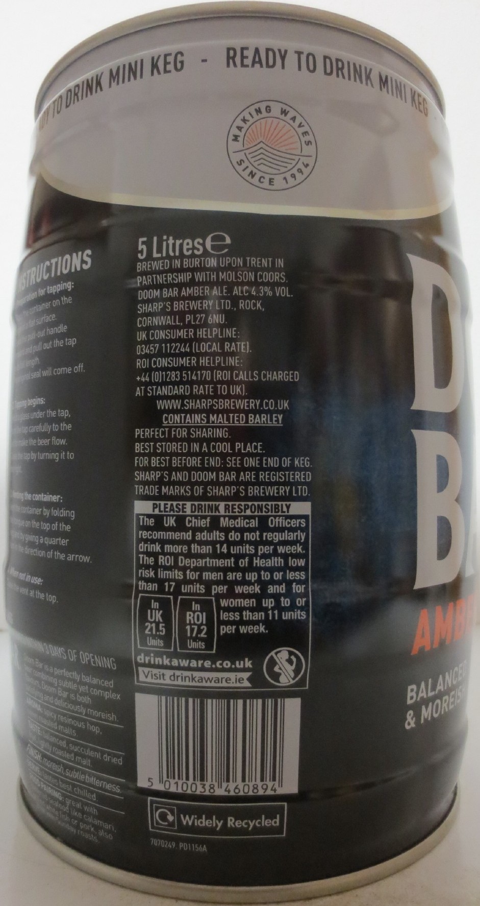 Sharp´s BREWERY DOOM BAR AMBER ALE (5L) Nr.1 