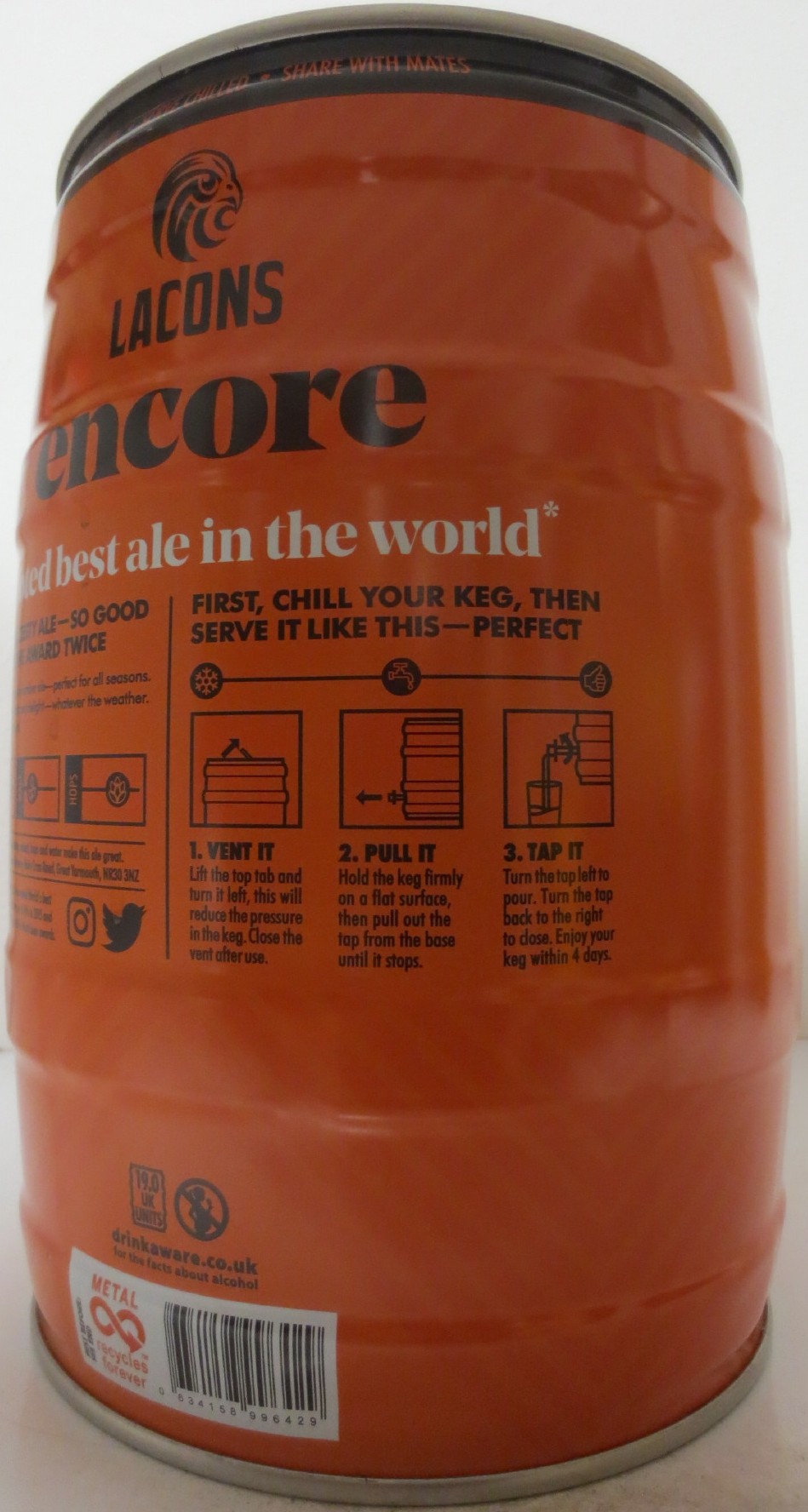 LACONS encore AMBER ALE sip.savour.repeat (5L) Nr.1 