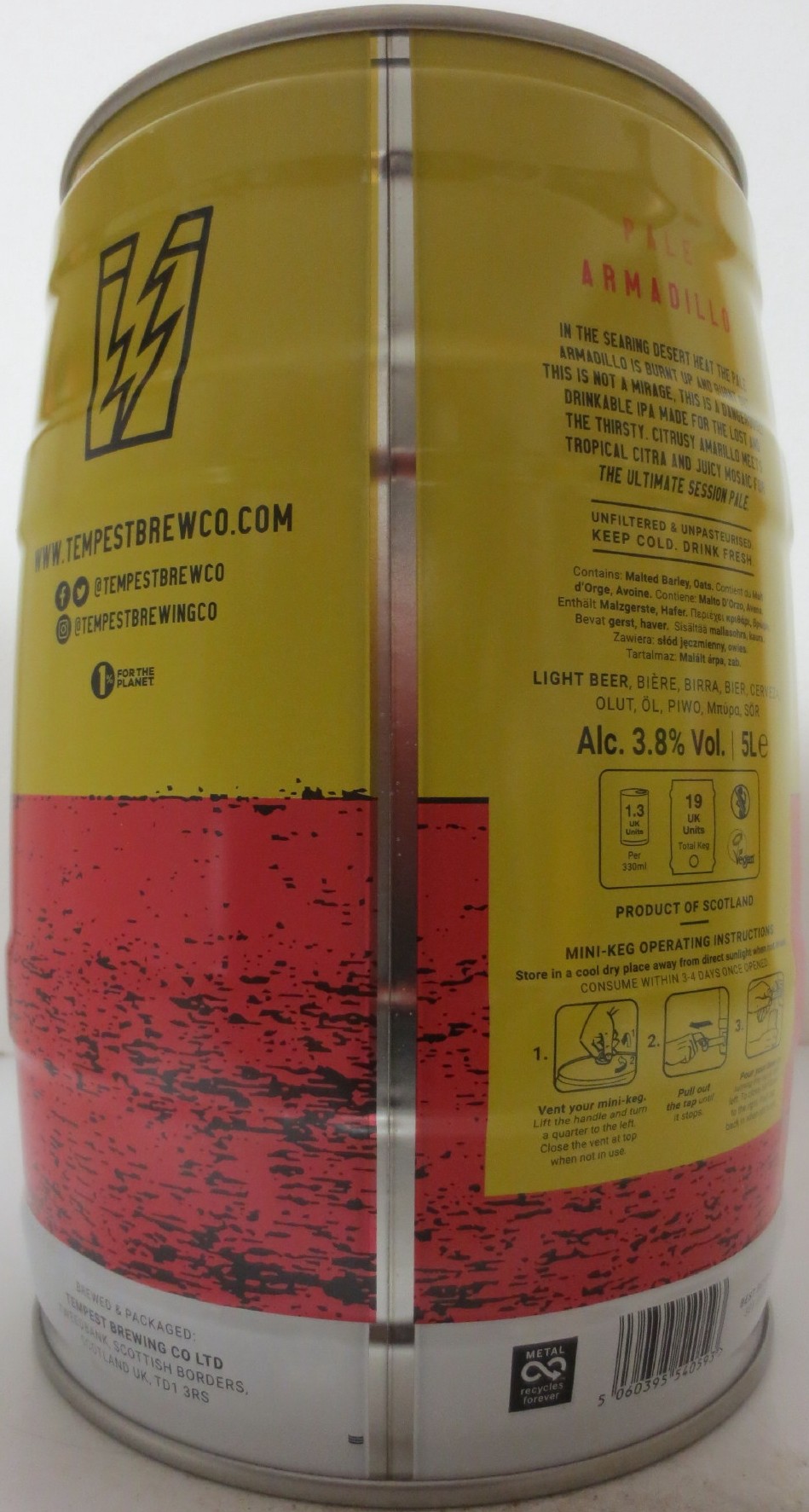 TEMPEST BREWING CO PALE ARMADILLO (5L) Nr.1 