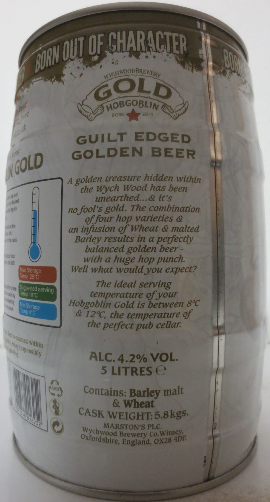 WYCHWOOD BREWERY GOLD HOBGOBLIN 4.2% Alc.Vol. (5L) Nr.1 
