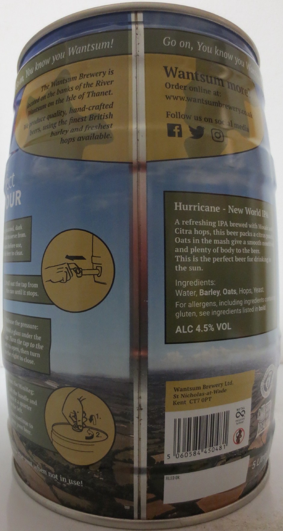 WANTSUM HURRICANE NEW WORL IPA  ALC 4.5% VOL (5L) Nr.1