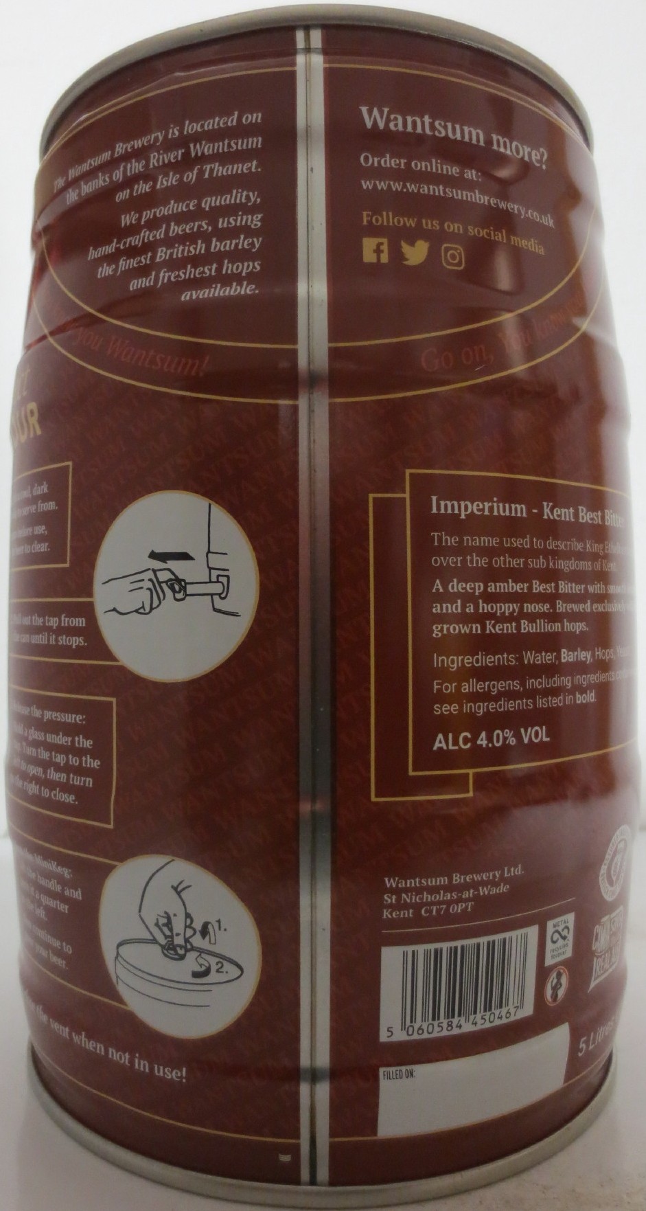 WANTSUM IMPERIUM Kent Best Bitter  ALC 4.0% VOL (5L) Nr.1