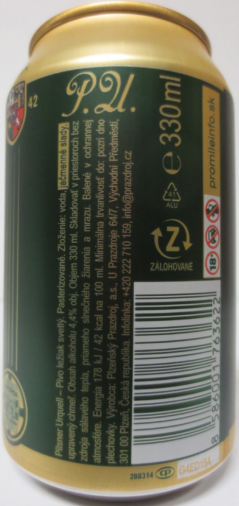 Pilsner Urquell BREWED ONLY IN PLZEŇ,CZECH REPUBLIC (SK) (33cl) (B/O) č.1