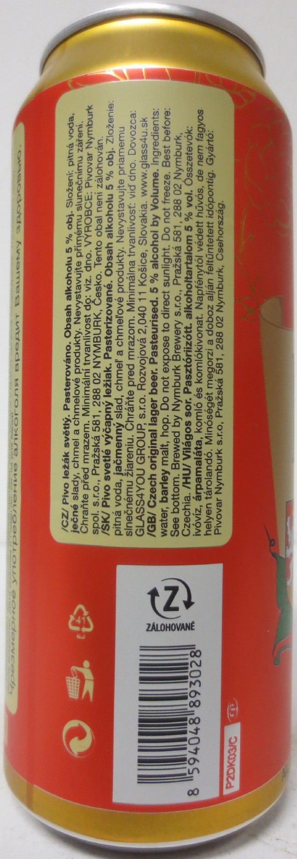 Polaban světlý ležák PIVOVAR NYMBURK (CZ) (50cl) (B/O) č.1