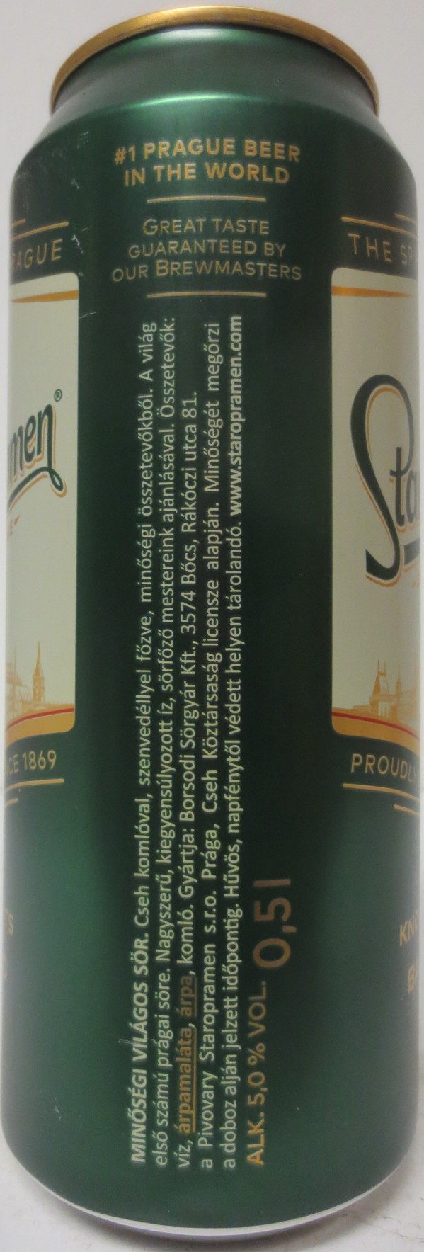 Staropramen EST. IN PRAGUE KNOWN FOR ITS BALANCED TASTE (H) (50cl) (B/O) č.2