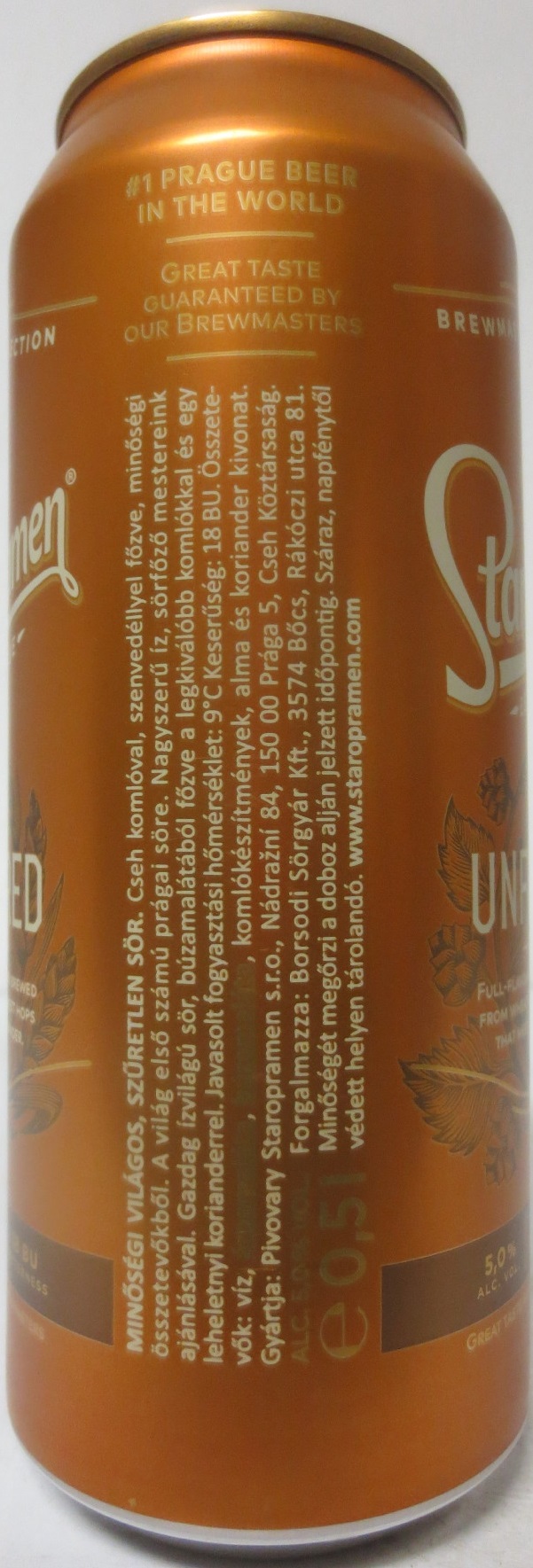 Staropramen EST. IN PRAGUE UNFILTERED (H) (50cl) (B/O) č.1