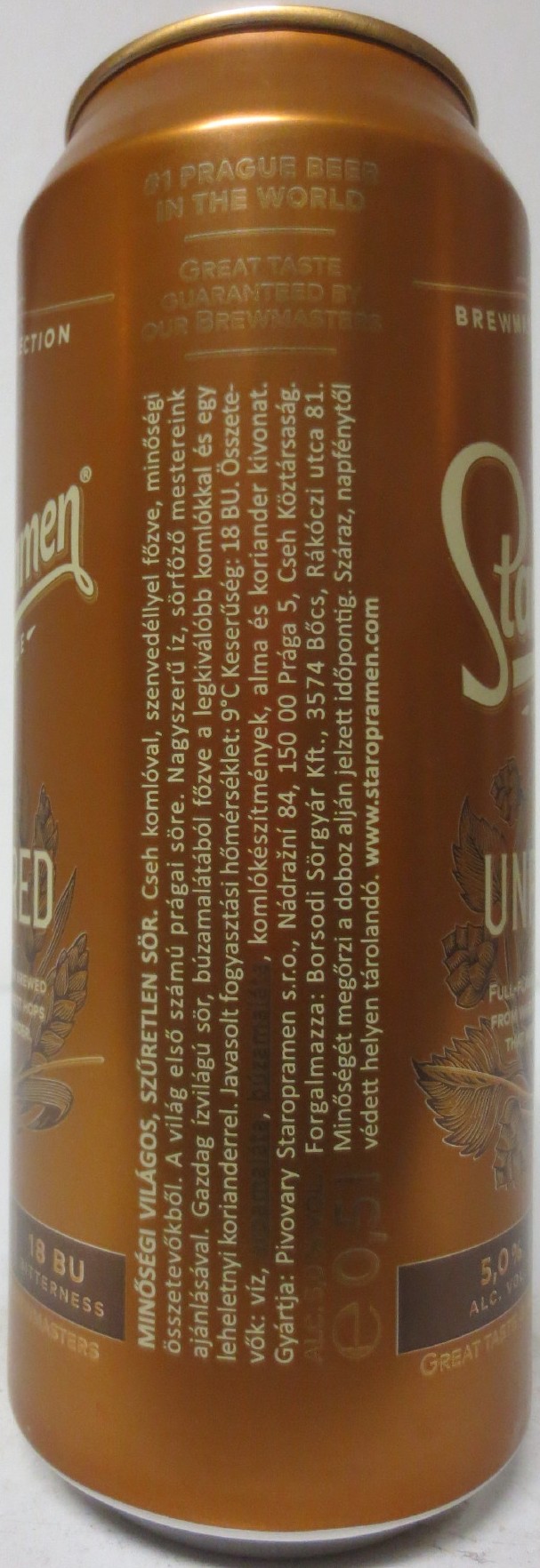 Staropramen EST. IN PRAGUE UNFILTERED (H) (50cl) (B/O) č.2 