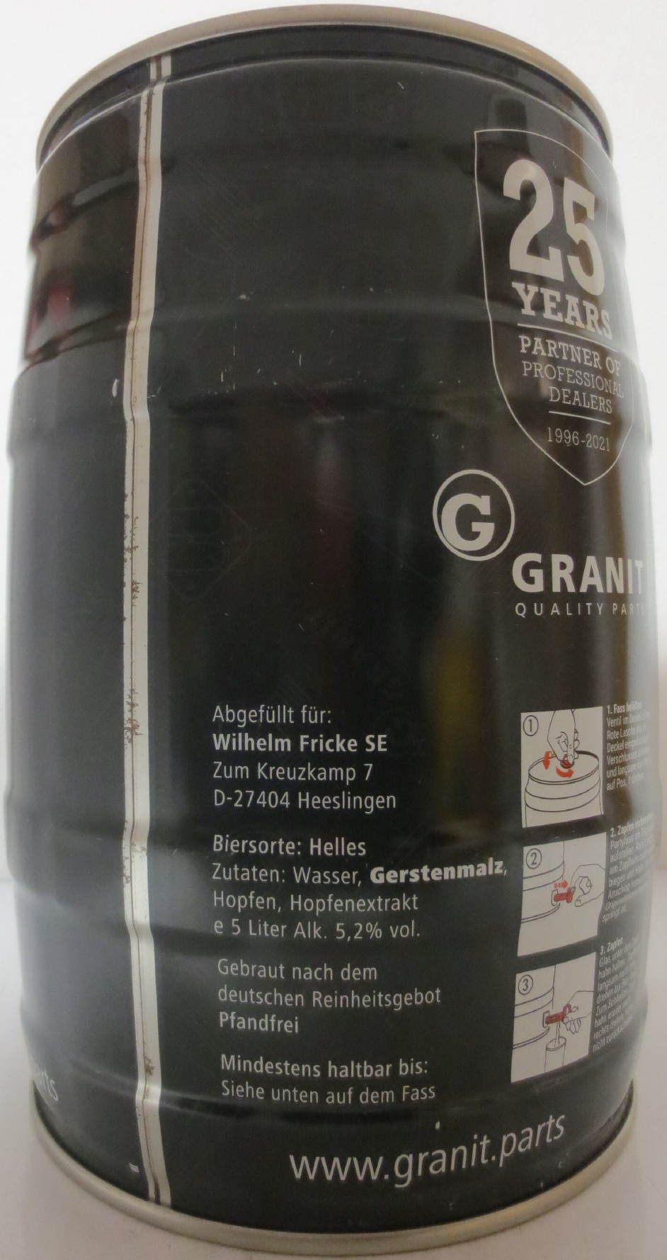 GRANIT QUALITY PARTS 25 YEARS PARTNER OF PROFESSIONAL DEALERS 1996-2021 (5L) Nr.1 