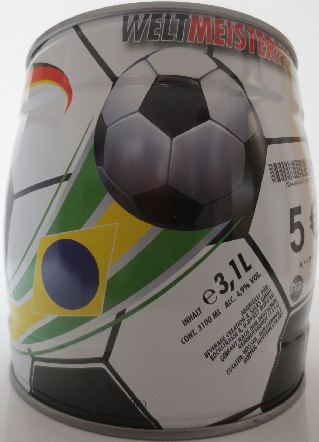 WELTMEISTERPILS FRISCH AUS DEM KÜHLSCHRANK ZAPFEN (3,1L) Nr.1 