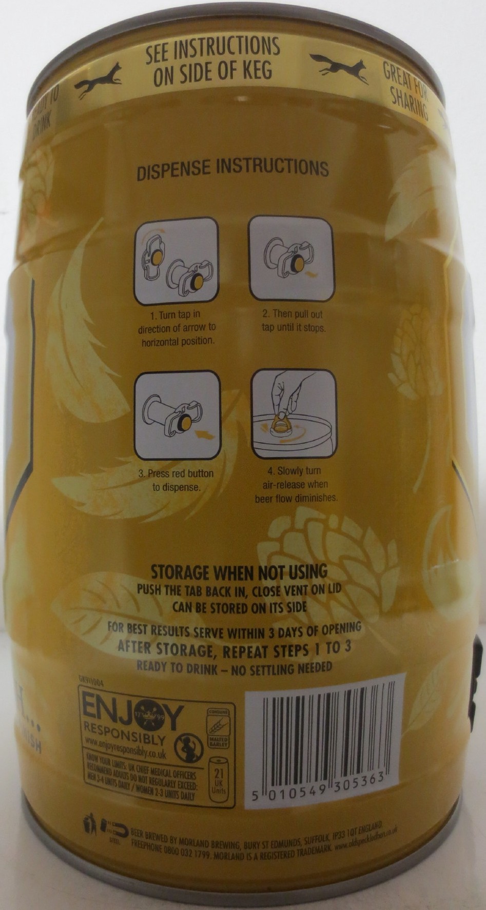 MORLAND OLD GOLDEN HEN REFRESHING CRAFT BEER (5L) Nr.3