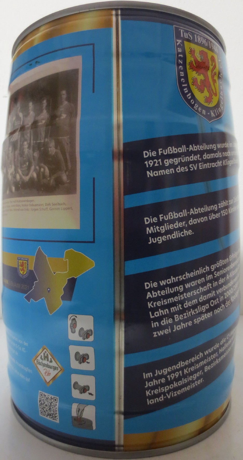 Hachenburger Pils Senioren Fußball-Mannchaft des TuS K-K Saison 2018-2019! (5L) Nr.1 