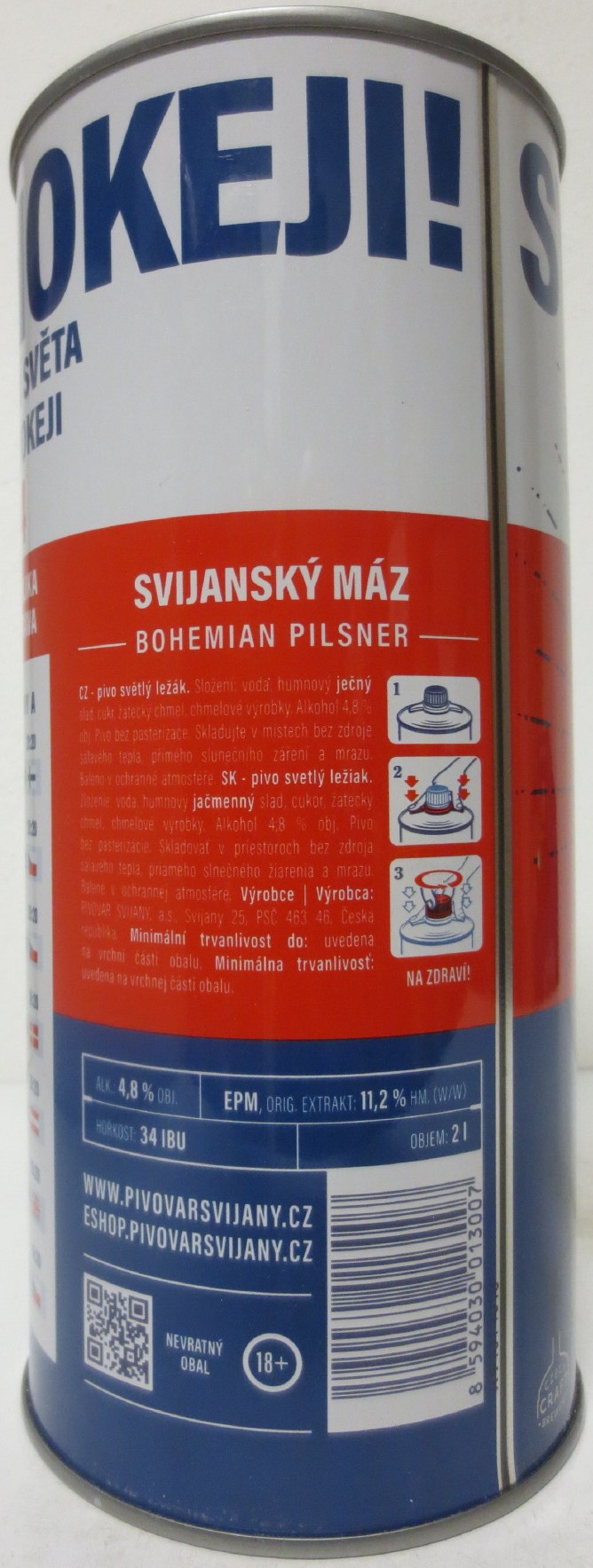 Svijany český rodinný pivovar -1564- SVIJANSKÝ MÁZ MISTROVSTVÍ SVĚTA V LEDNÍM HOKEJI 2024 (200cl) č.1