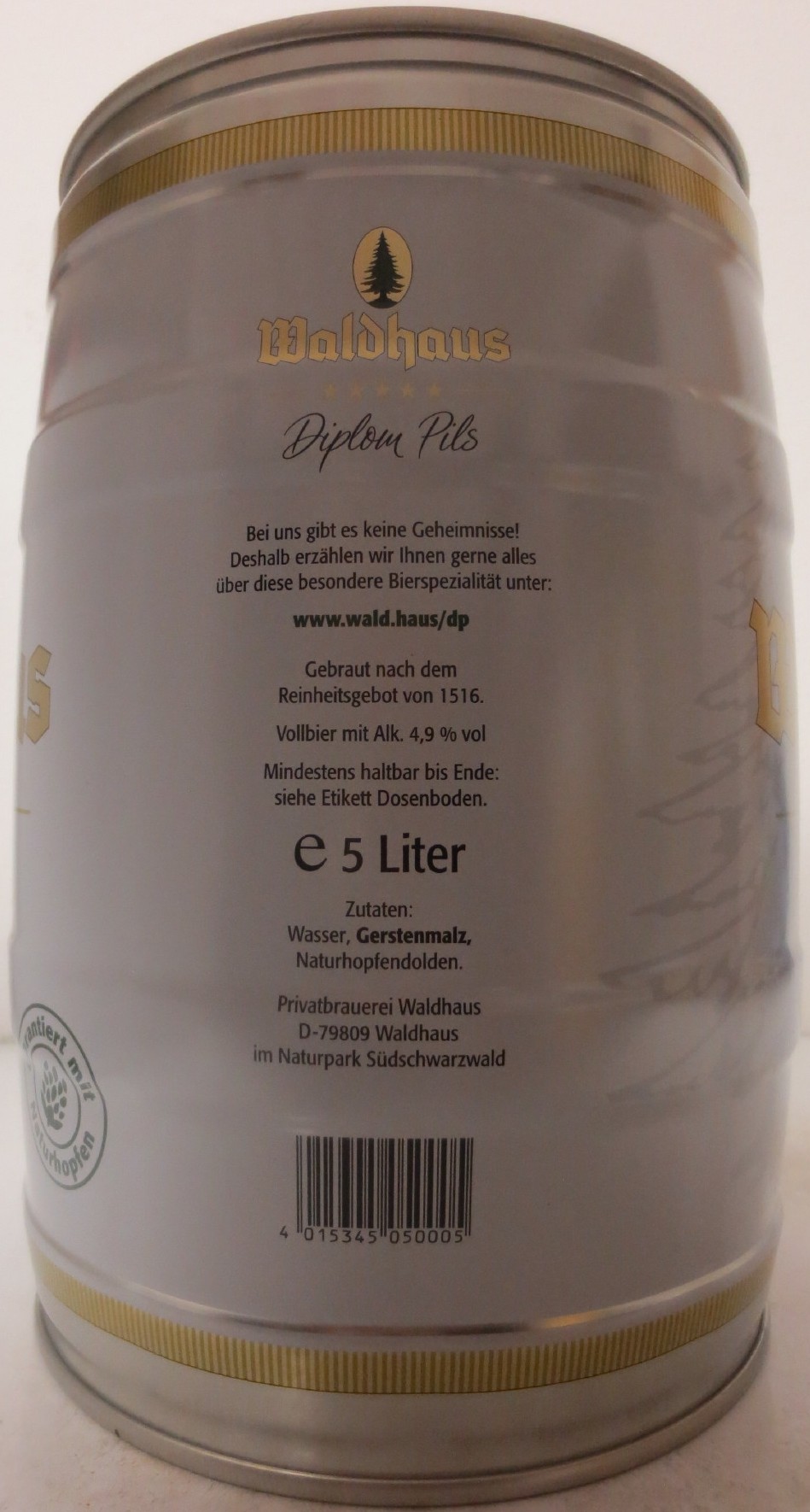 Waldhaus Diplom Pils SUPER-PREMIUM (5L) Nr.1 
