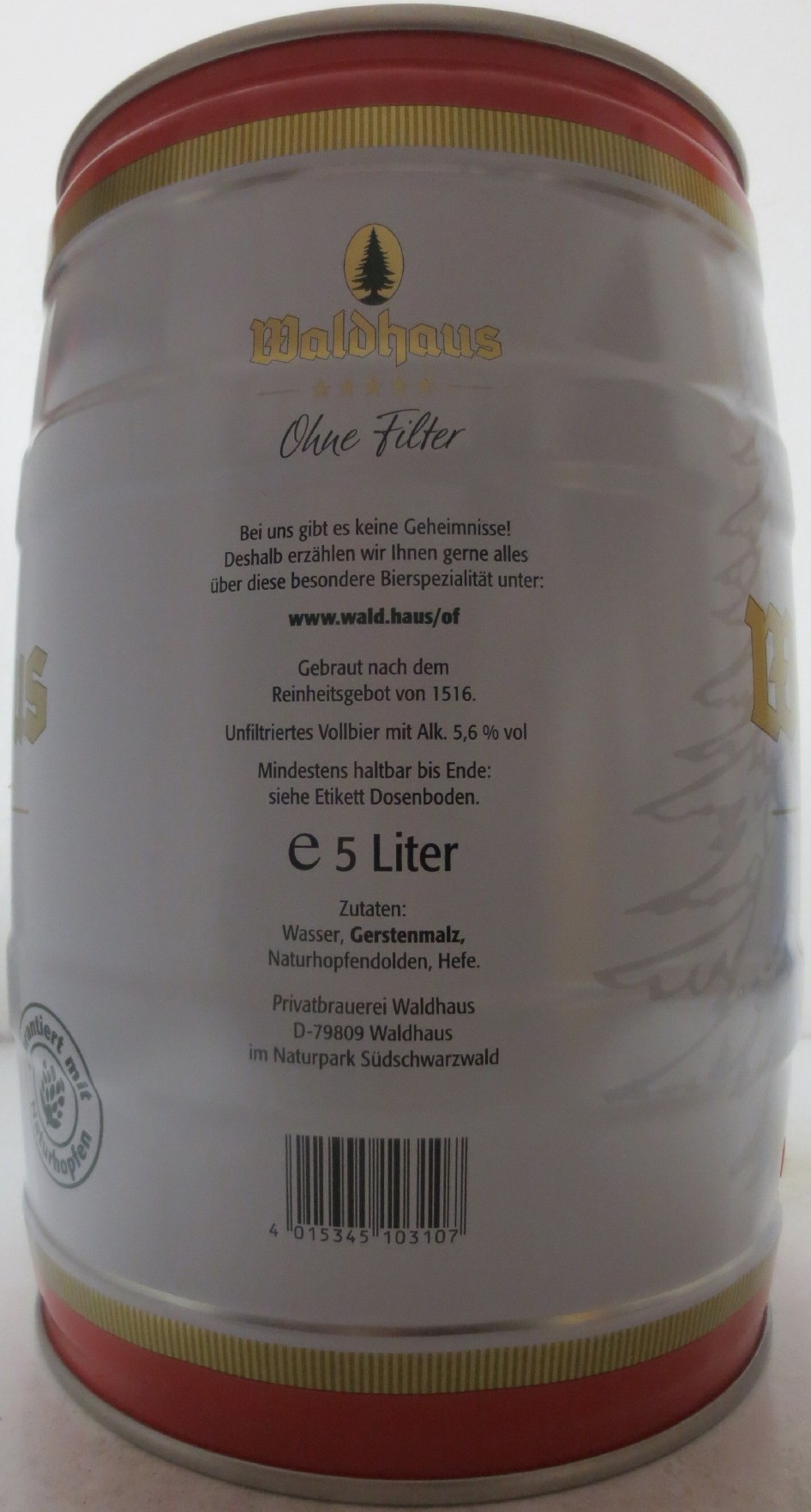 Waldhaus Ohne Filter NATURTRÜB (5L) Nr.1